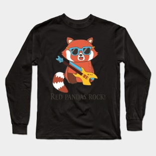 Red Pandas Rock, Funny Cute Red Panda Long Sleeve T-Shirt